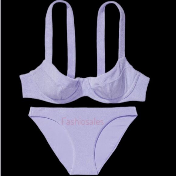 Victorias Secret Set Wicked Push Up without padding terry Bikini Top & Bottoms - Picture 1 of 6